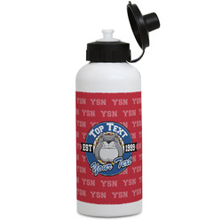 School Mascot Water Bottles - Aluminum - 20 oz - White (Personalized)
