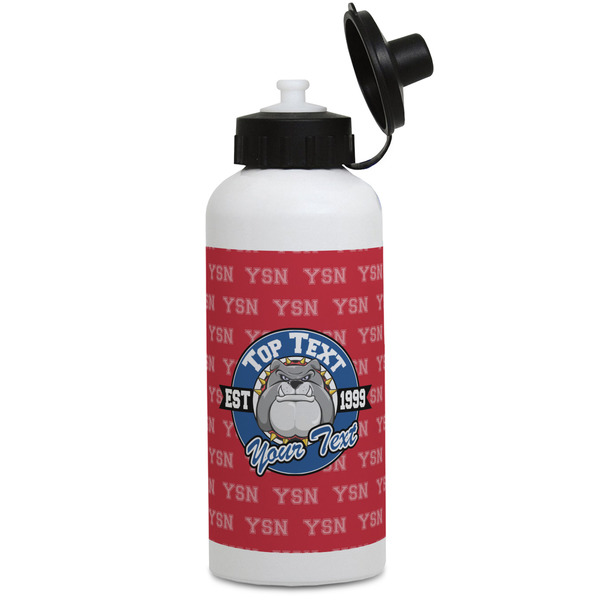 Custom School Mascot Water Bottles - Aluminum - 20 oz - White (Personalized)