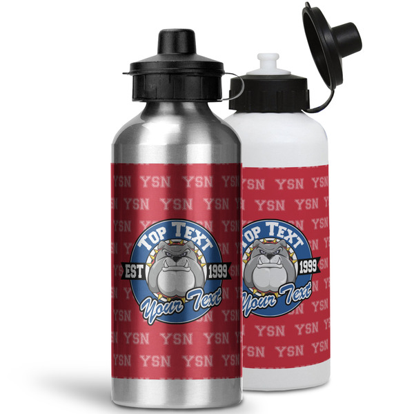 School Mascot Aluminum Water Bottles - MAIN (white &silver)