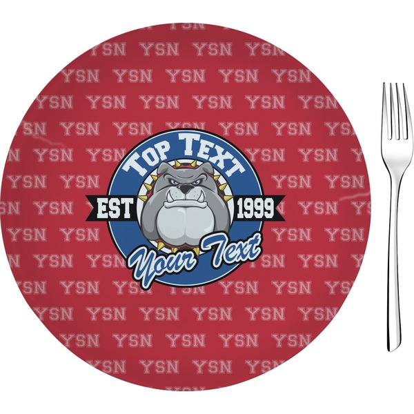 Custom School Mascot 8" Glass Appetizer / Dessert Plates - Single or Set (Personalized)