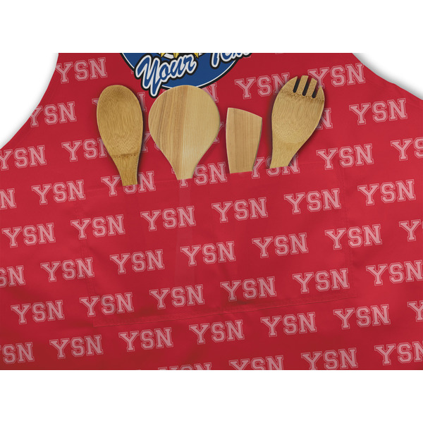 School Mascot Apron - Pocket Detail with Props
