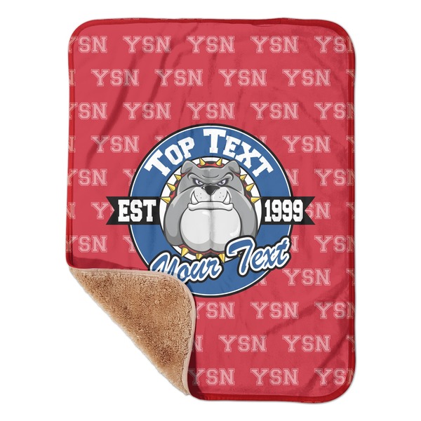 Custom School Mascot Sherpa Baby Blanket - 30" x 40" w/ Name or Text