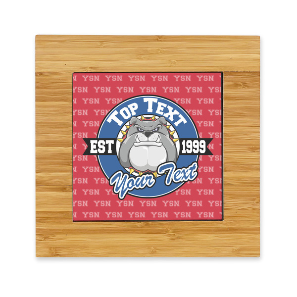Custom School Mascot Bamboo Trivet with Ceramic Tile Insert (Personalized)