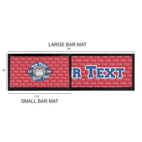 School Mascot Bar Mats - Sizing Chart