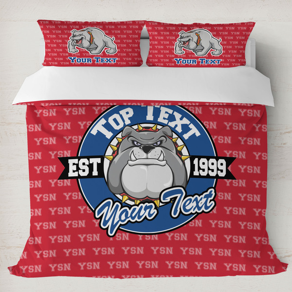 Custom School Mascot Duvet Cover Set - King (Personalized)