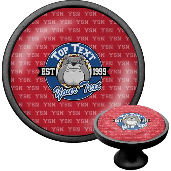 Custom School Mascot Cabinet Knob (Black) (Personalized)