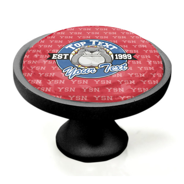 School Mascot Black Custom Cabinet Knob (Side)