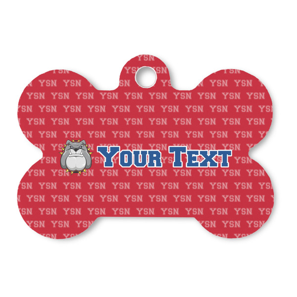 Custom School Mascot Bone Shaped Dog ID Tag (Personalized)
