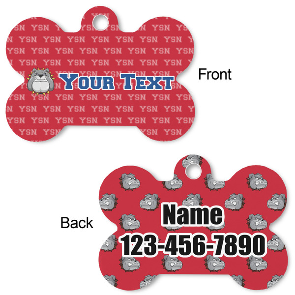 School Mascot Bone Shaped Dog Tag - Front & Back