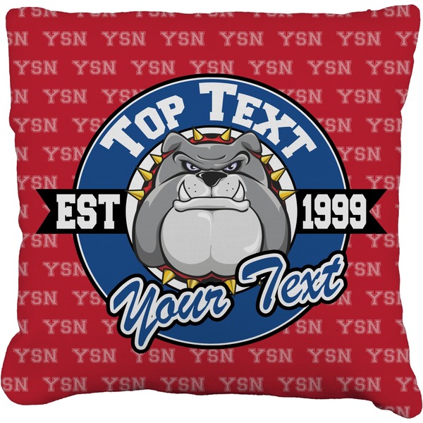 Custom School Mascot Faux-Linen Throw Pillow 18" (Personalized)