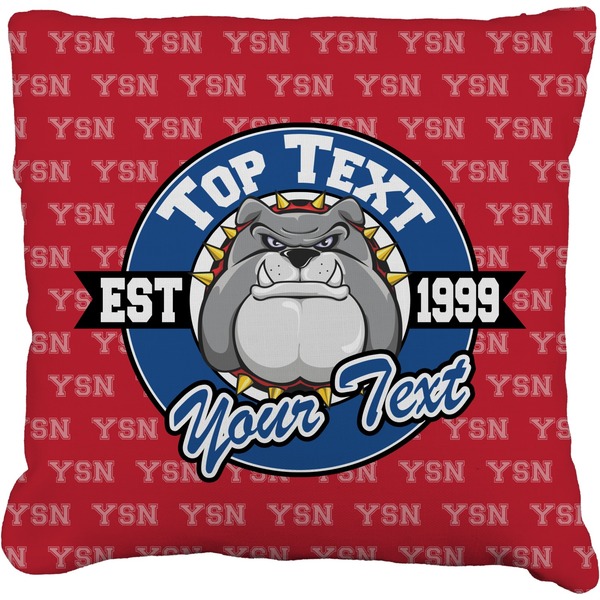 Custom School Mascot Faux-Linen Throw Pillow 20" (Personalized)