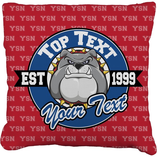 Custom School Mascot Faux-Linen Throw Pillow (Personalized)