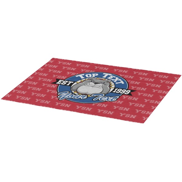School Mascot Burlap Placemat (Angle View)