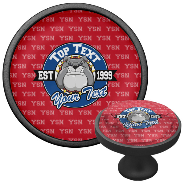 School Mascot Cabinet Knob - Black - Multi Angle