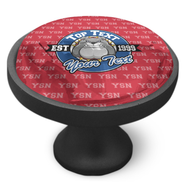 School Mascot Cabinet Knob - Black - Side