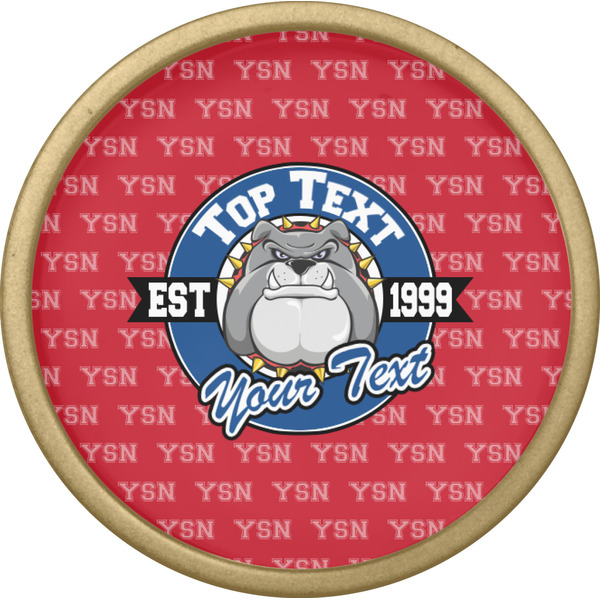 School Mascot Cabinet Knob - Gold - Front