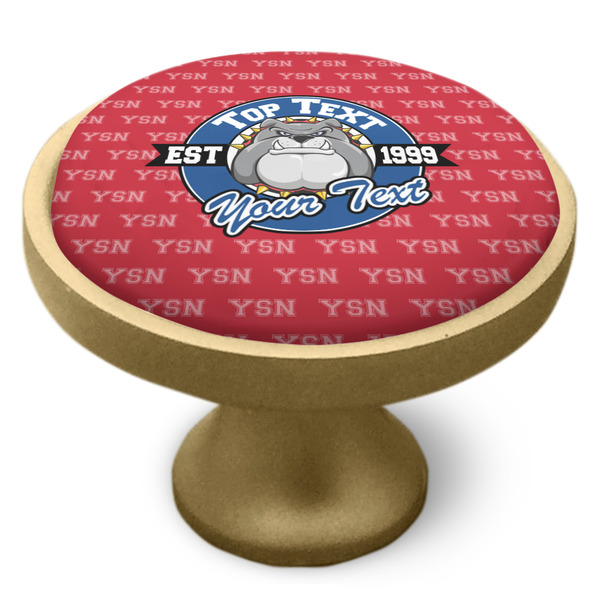 School Mascot Cabinet Knob - Gold - Side