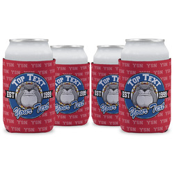 School Mascot Can Cooler (12 oz) - Set of 4 w/ Name or Text