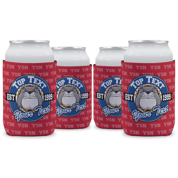 Custom School Mascot Can Cooler (12 oz) - Set of 4 w/ Name or Text