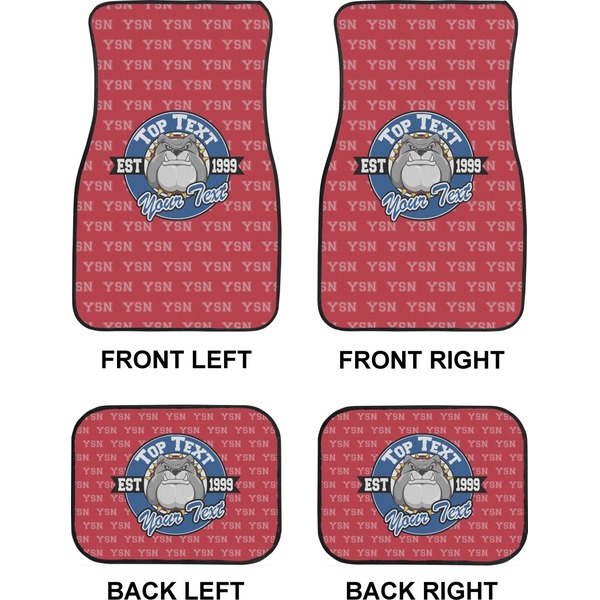 School Mascot Car Floor Mats Set (2F + 2B)