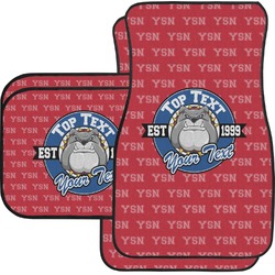 School Mascot Car Floor Mats Set - 2 Front & 2 Back (Personalized)