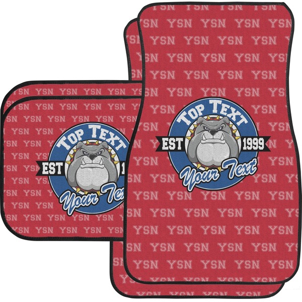 Custom School Mascot Car Floor Mats Set - 2 Front & 2 Back (Personalized)