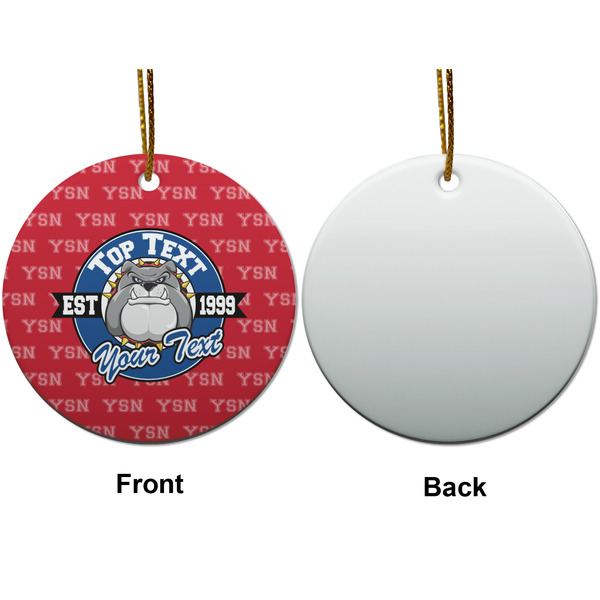 School Mascot Ceramic Flat Ornament - Circle Front & Back (APPROVAL)