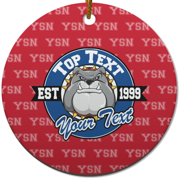 School Mascot Ceramic Flat Ornament - Circle (Front)