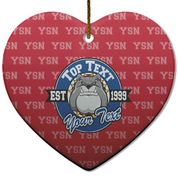 School Mascot Heart Ceramic Ornament w/ Name or Text