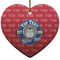 School Mascot Ceramic Flat Ornament - Heart (Front)
