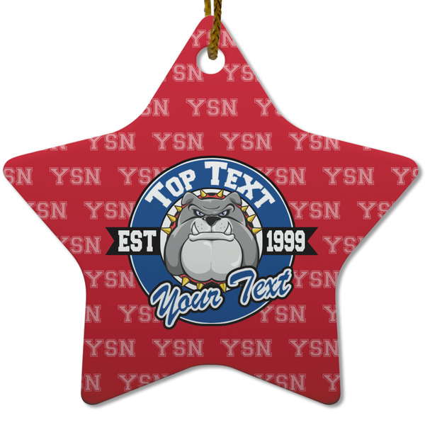 School Mascot Ceramic Flat Ornament - Star (Front)