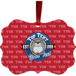 School Mascot Metal Frame Ornament - Double Sided w/ Name or Text