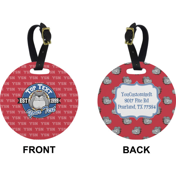School Mascot Circle Luggage Tag (Front + Back)