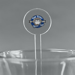 School Mascot 5.5" Round Plastic Stir Sticks - Clear (Personalized)