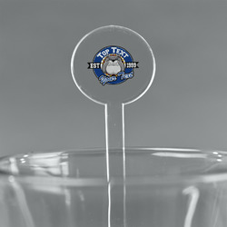School Mascot 7" Round Plastic Stir Sticks - Clear (Personalized)
