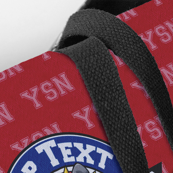 School Mascot Closeup of Tote w/Black Handles
