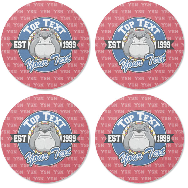 School Mascot Coaster Round Rubber Back - Apvl