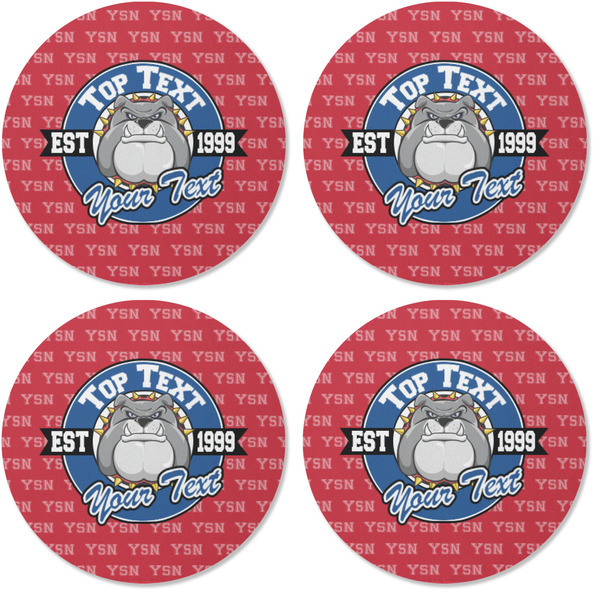 School Mascot Coaster Round Rubber Back - Apvl