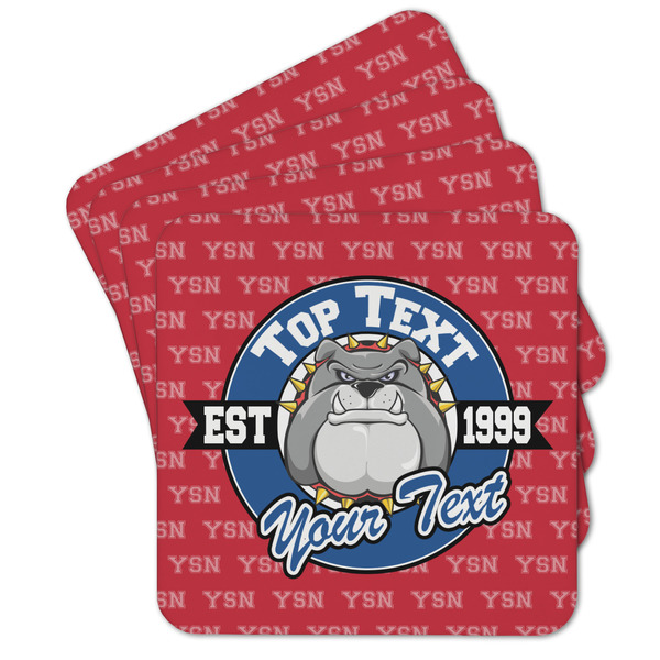 Custom School Mascot Cork Coaster - Set of 4 w/ Name or Text