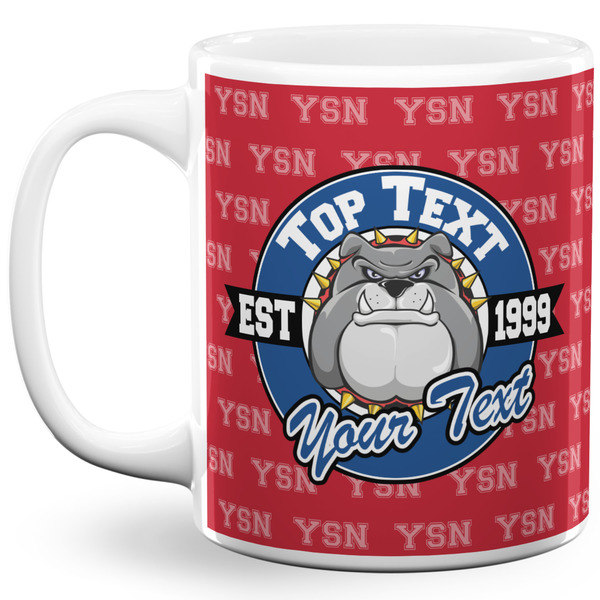 Custom School Mascot 11 Oz Coffee Mug - White (Personalized)