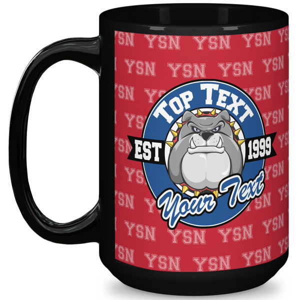 Custom School Mascot 15 Oz Coffee Mug - Black (Personalized)
