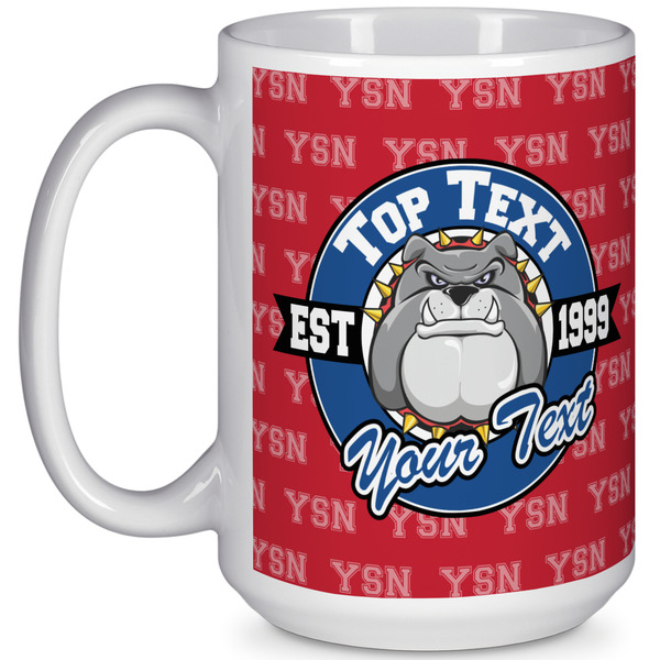 Custom School Mascot 15 Oz Coffee Mug - White (Personalized)