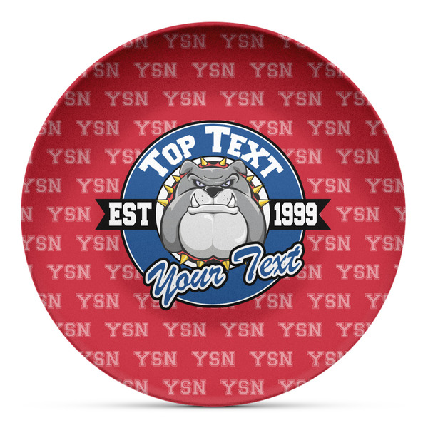 Custom School Mascot Microwave Safe Plastic Plate - Composite Polymer (Personalized)