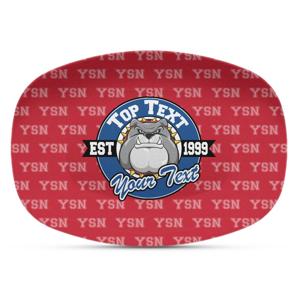 Custom School Mascot Plastic Platter - Microwave & Oven Safe Composite Polymer (Personalized)