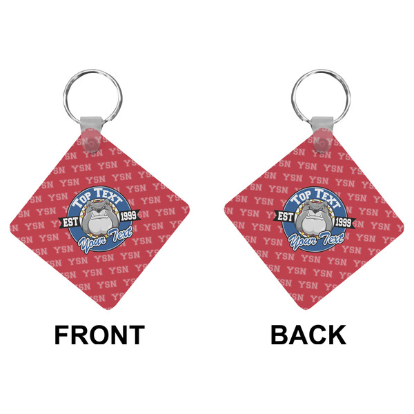 School Mascot Diamond Keychain (Front + Back)