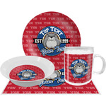 School Mascot Dinner Set - Single 4 Pc Setting w/ Name or Text