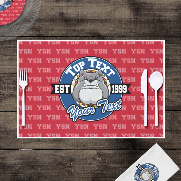 School Mascot Disposable Paper Placemat - In Context