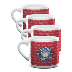 School Mascot Double Shot Espresso Cups - Set of 4 (Personalized)