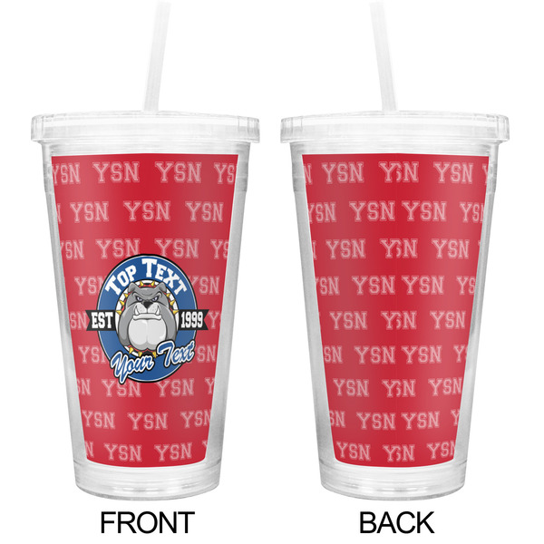 School Mascot Double Wall Tumbler with Straw - Approval