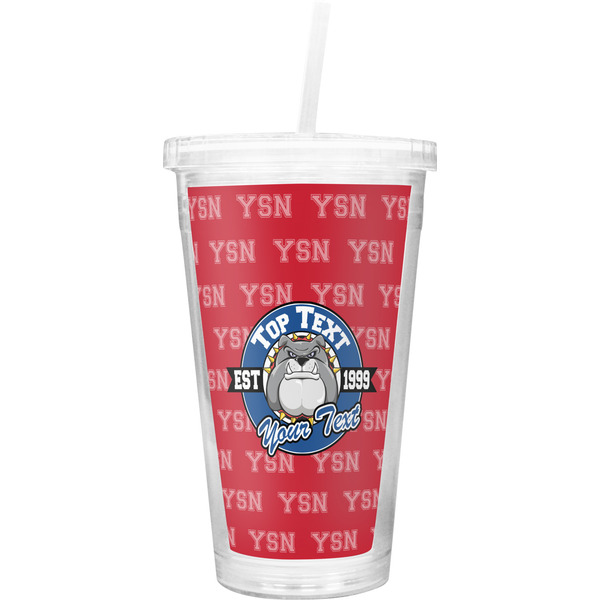 Custom School Mascot Double Wall Tumbler with Straw (Personalized)